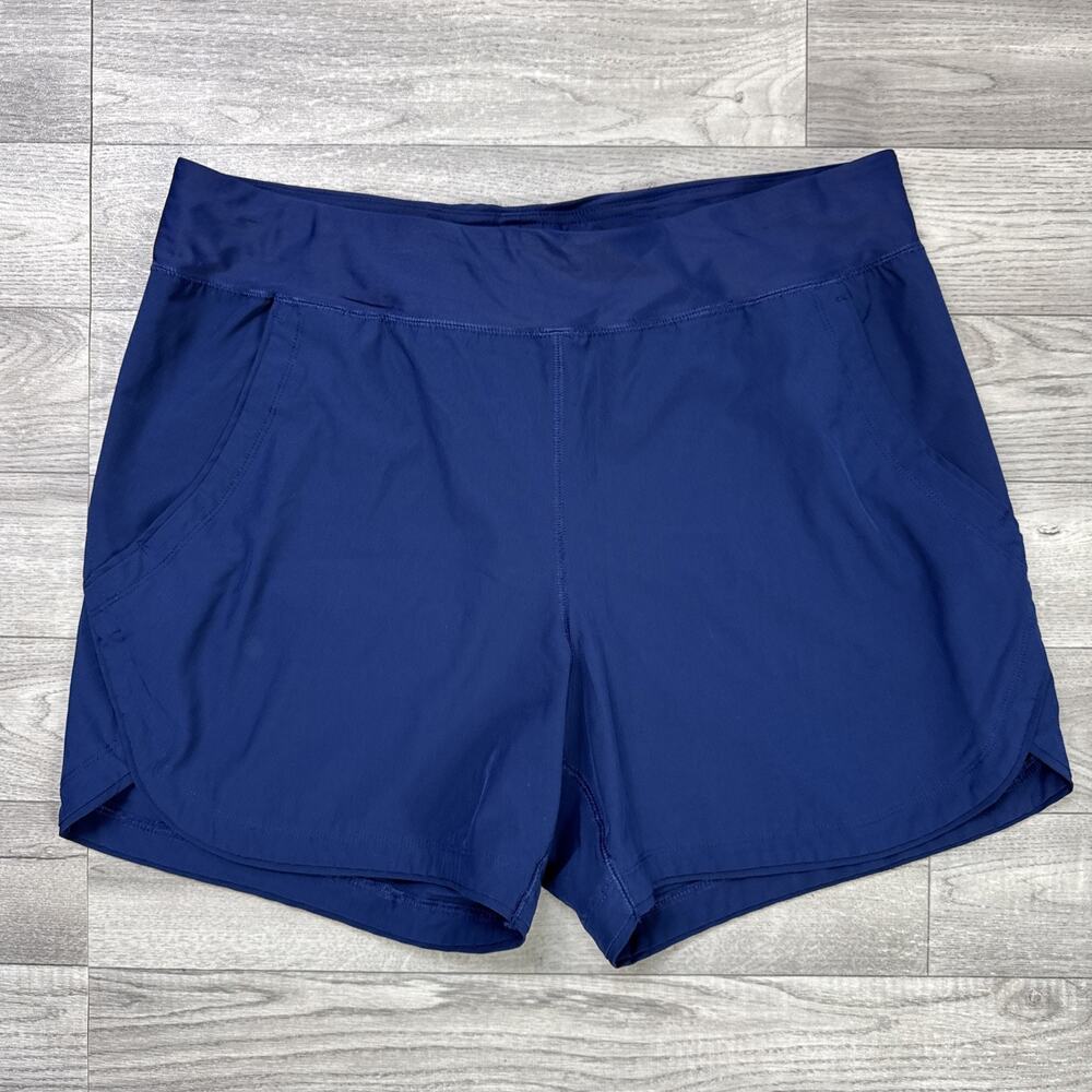 Lands End SunShade UPF 50+ 5" Inseam Board Swim Shorts Navy Blue sz 14